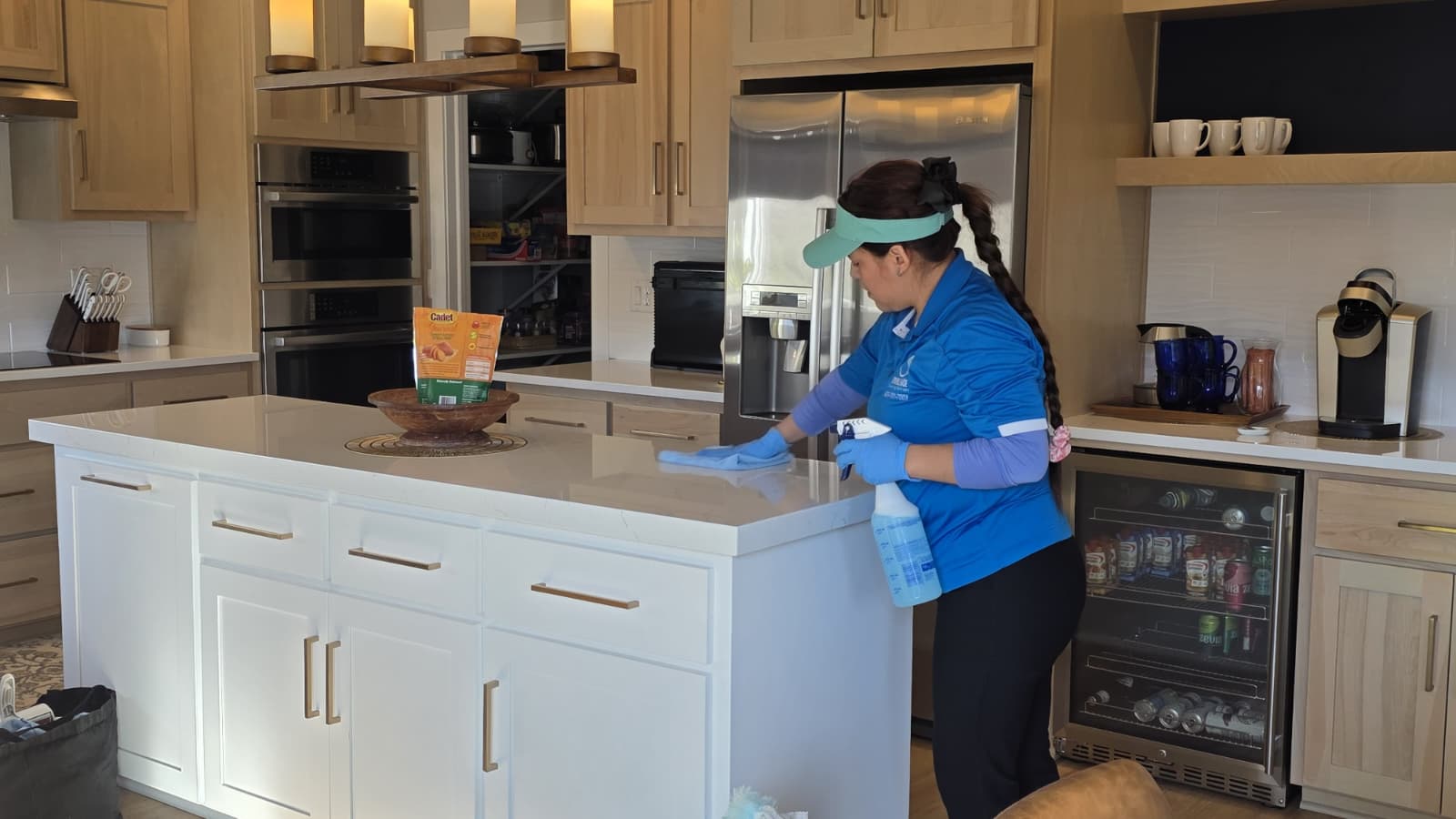 Deep cleaning kitchen service in Appleton WI cleaning counters sinks cabinets and floors